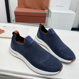 Loro Piana 夏季行走 海军 针织 一脚蹬 生活方式 运动鞋