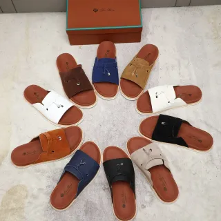 Loro Piana টাসেল স্ট্র্যাপ স্লাইড স্লিপার্স