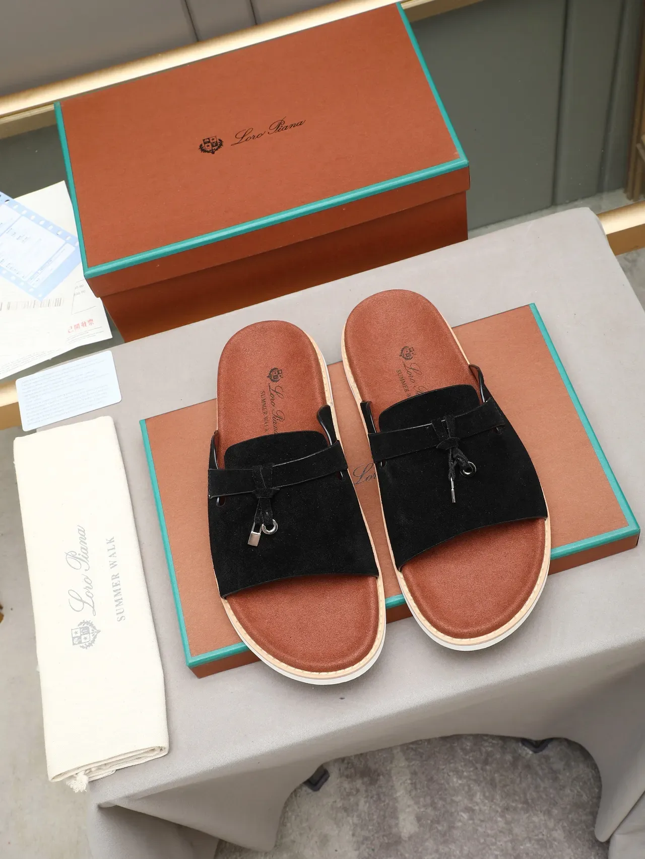 Loro Piana টাসেল স্ট্র্যাপ স্লাইড স্লিপার্স 4