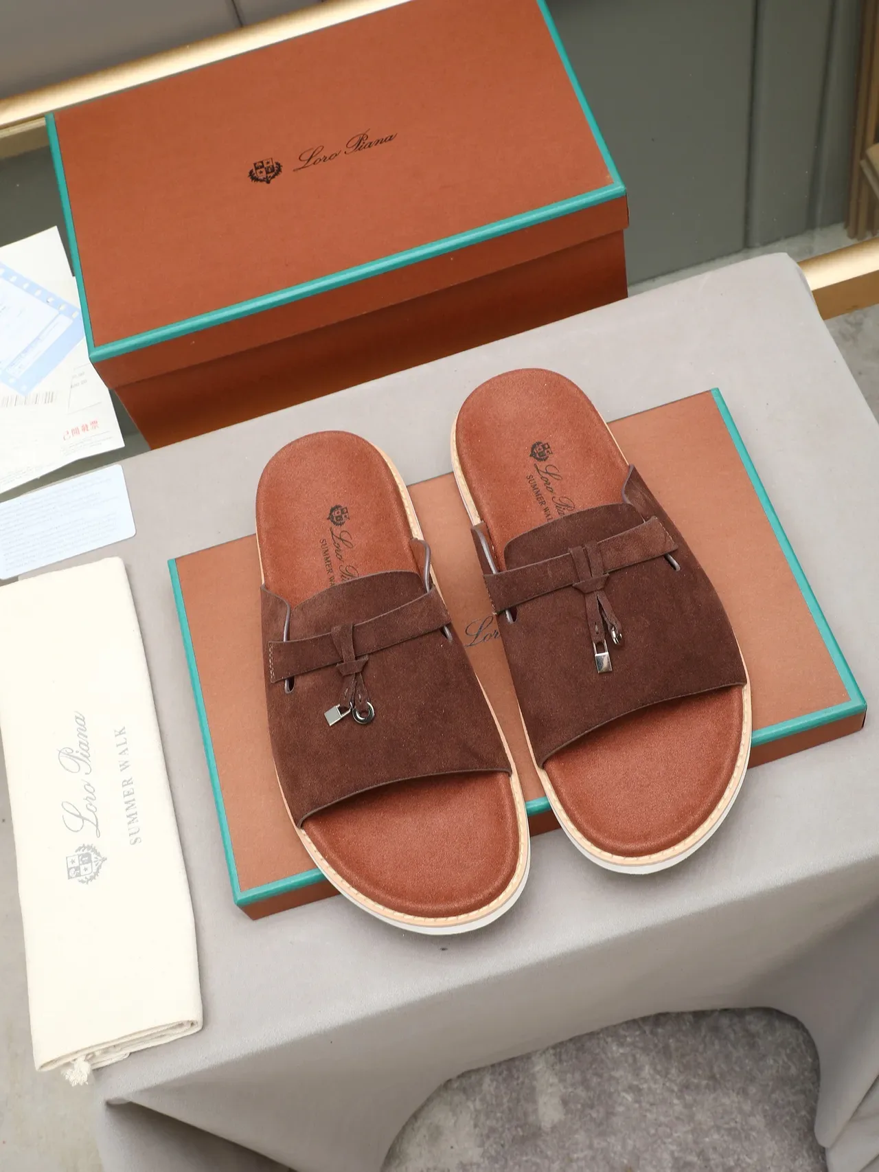 Loro Piana টাসেল স্ট্র্যাপ স্লাইড স্লিপার্স 6