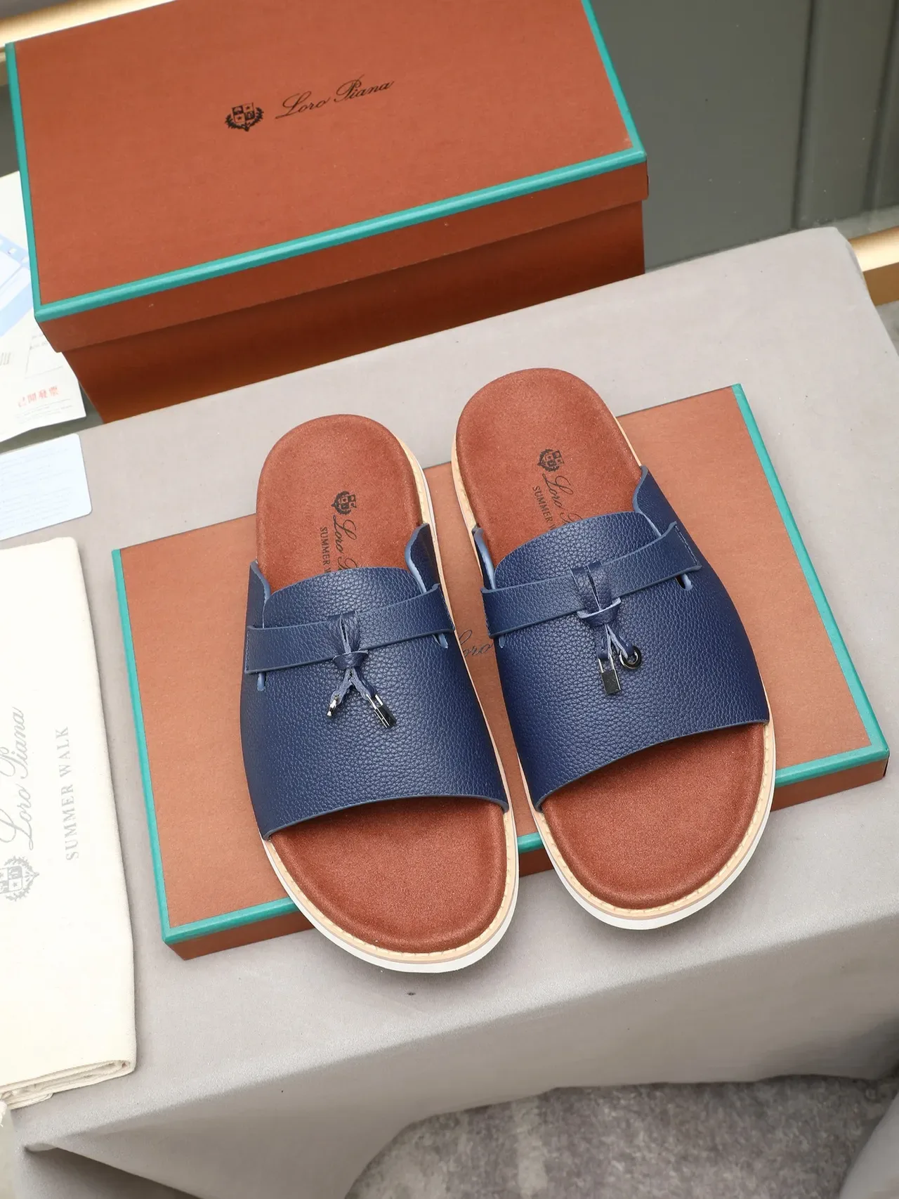 Loro Piana টাসেল স্ট্র্যাপ স্লাইড স্লিপার্স 11