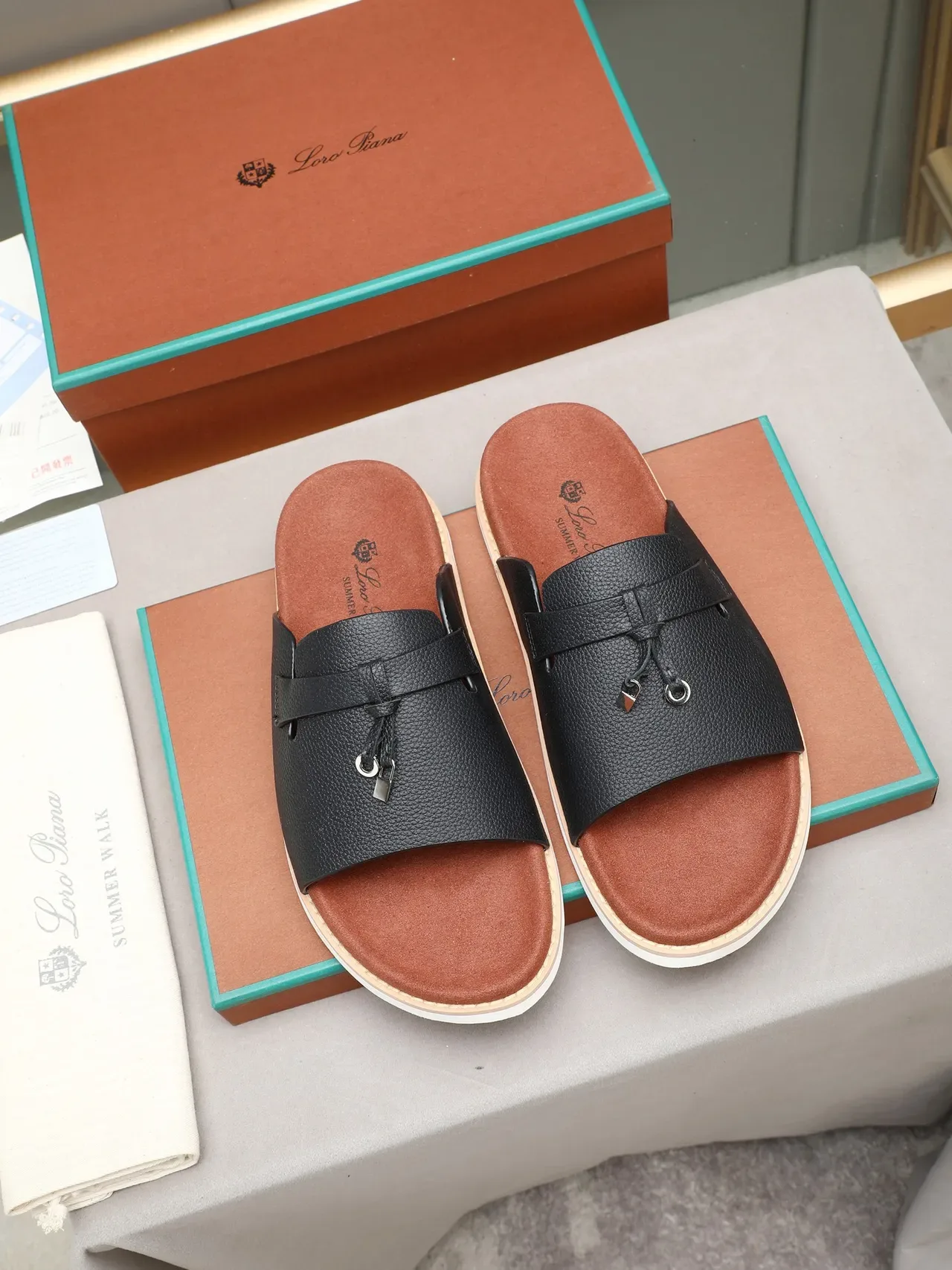 Loro Piana টাসেল স্ট্র্যাপ স্লাইড স্লিপার্স 12