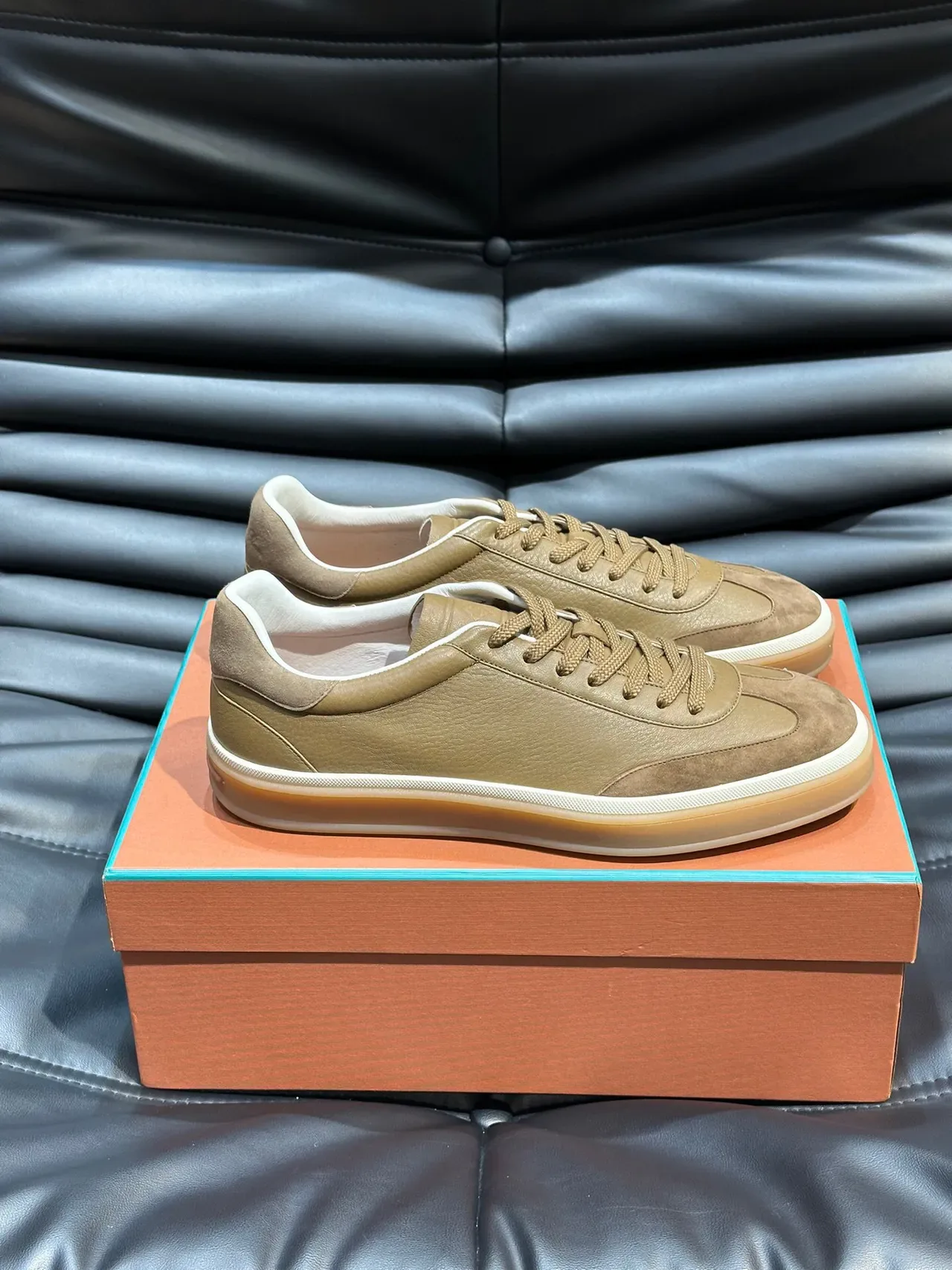 Loro Piana Two-Tone Leather Suede Lifestyle Sneakers 4