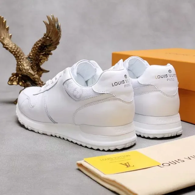 Louis Vuitton All-White Leather Lifestyle Sneakers 5