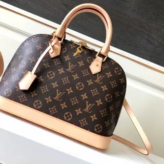 Louis Vuitton Black Beige Monogram Canvas Dome-Top Silhouette Boston Bag