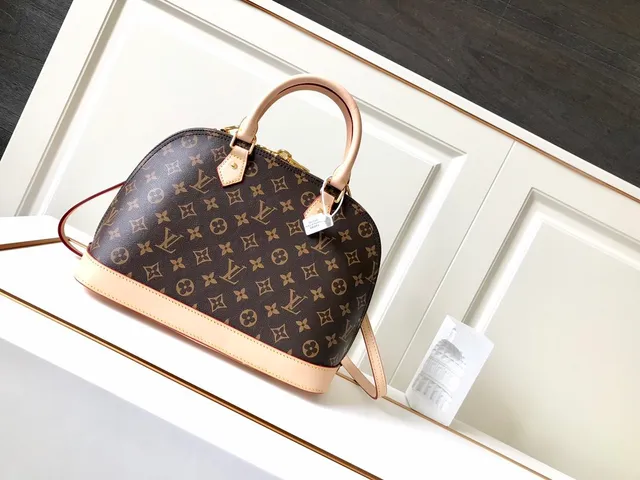 Louis Vuitton Black Beige Monogram Canvas Dome-Top Silhouette Boston Bag 2