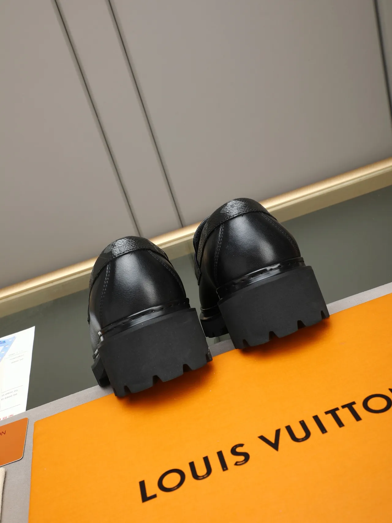 Louis Vuitton Black Gold Monogram-Coated Leather Buckle Loafer 3
