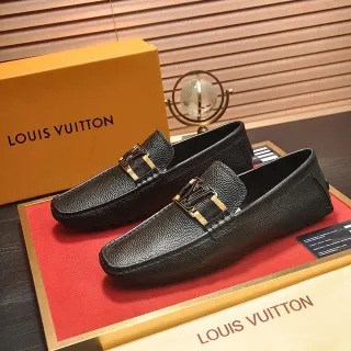 لويس فيتون أسود ذهبي جلد بيبلد معدني LV حزام لولبي لوفر