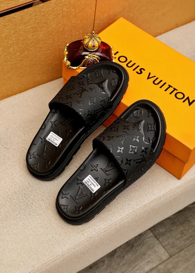 Louis Vuitton Black Monogrammed Molded Rubber Sole Slippers 2