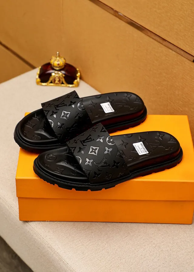 Louis Vuitton Black Monogrammed Molded Rubber Sole Slippers 3