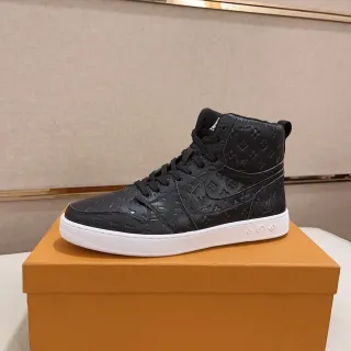 Louis Vuitton Sneakers Lifestyle Negro Blanco Monogram Cuero High Top