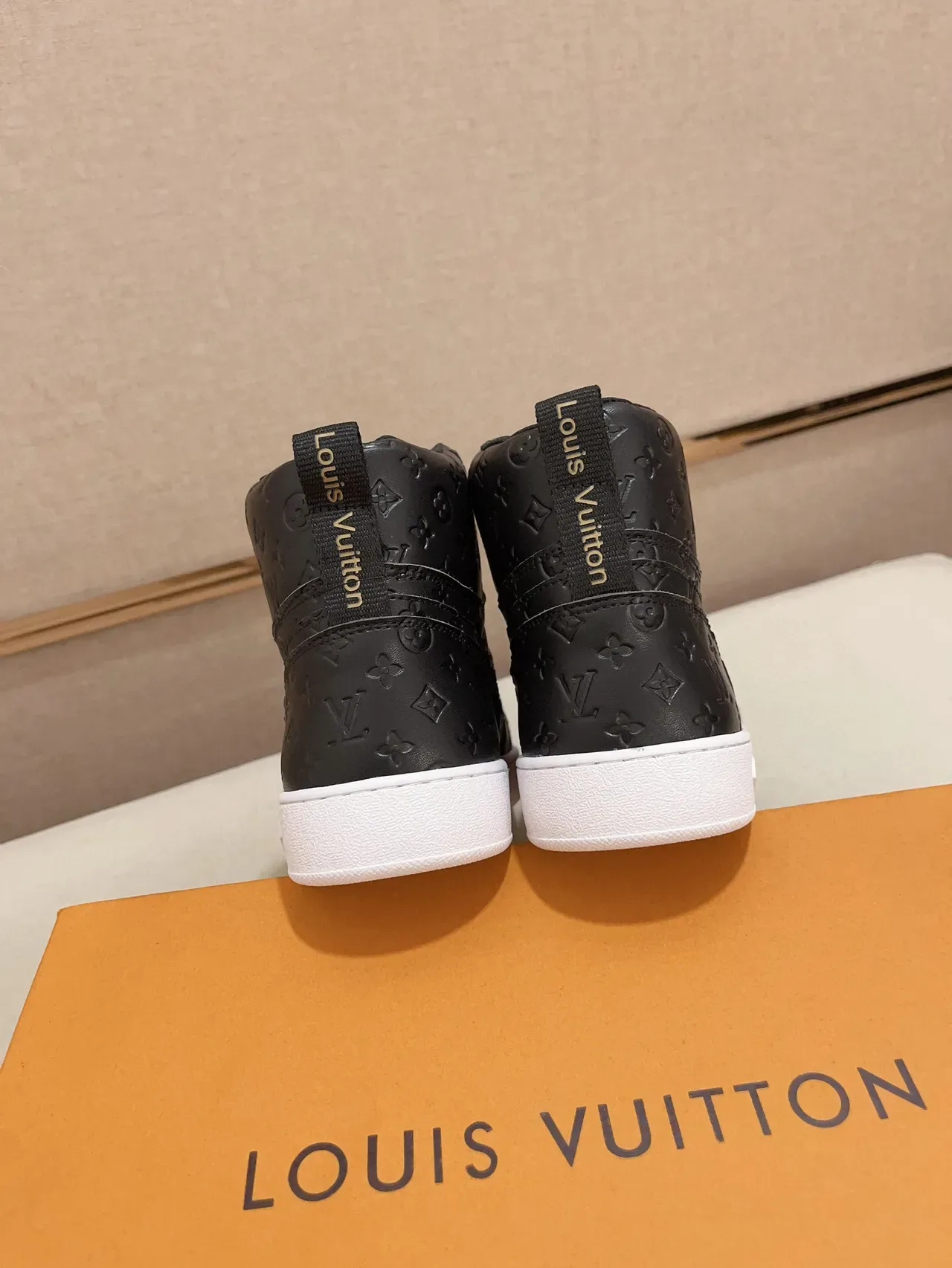 Louis Vuitton Black White Monogrammed Leather High-Top Lifestyle Sneakers 8