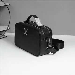 Louis Vuitton কালো সাদা স্ট্রাকচার্ড আয়তাকার টেক্সচার্ড লেদার হ্যান্ডব্যাগ 7