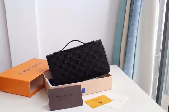 Louis Vuitton Negro tejido cuero embossado Monogram Boston Bag 9