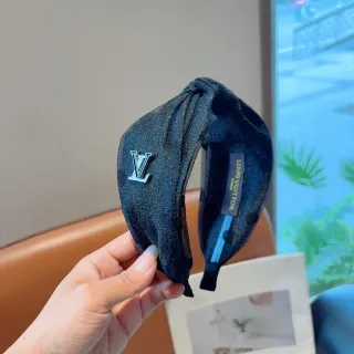 Louis Vuitton नीला रजत मरोड़दार गांठ धातु LV Logo टोपी
