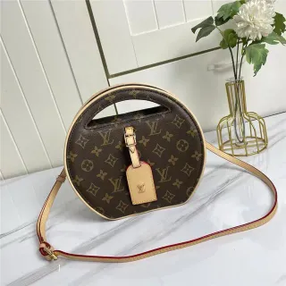 Louis Vuitton marron beige circulaire rigide silhouette Monogram Canvas sac à main