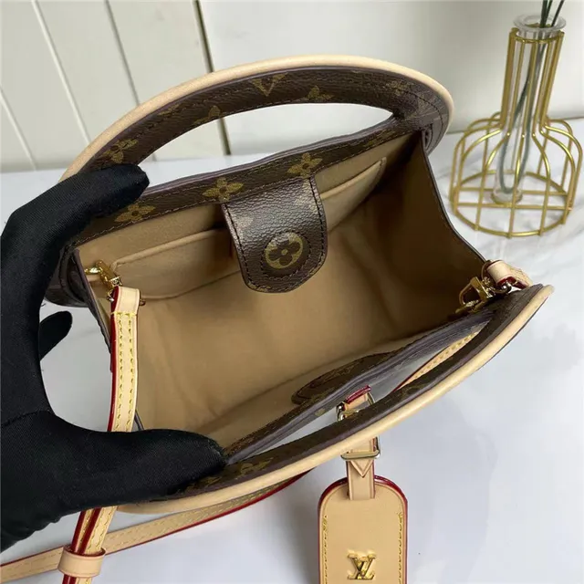 Louis Vuitton Brown Beige Circular Rigid Silhouette Monogram Canvas Handbag 3