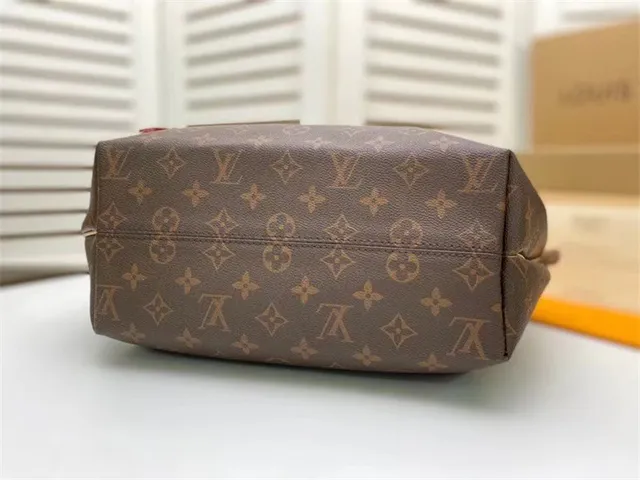 Louis Vuitton বাদামী বেইজ মনোগ্রাম ক্যানভাস বাদামী চামড়া প্রান্ত Boston Bag 7