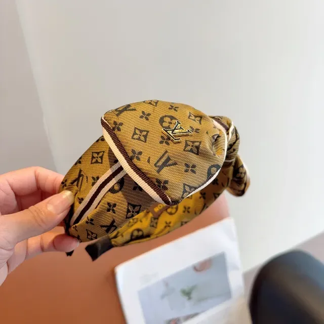 Louis Vuitton Brown Beige Monogram-Printed Bow-Knot Scarve 5