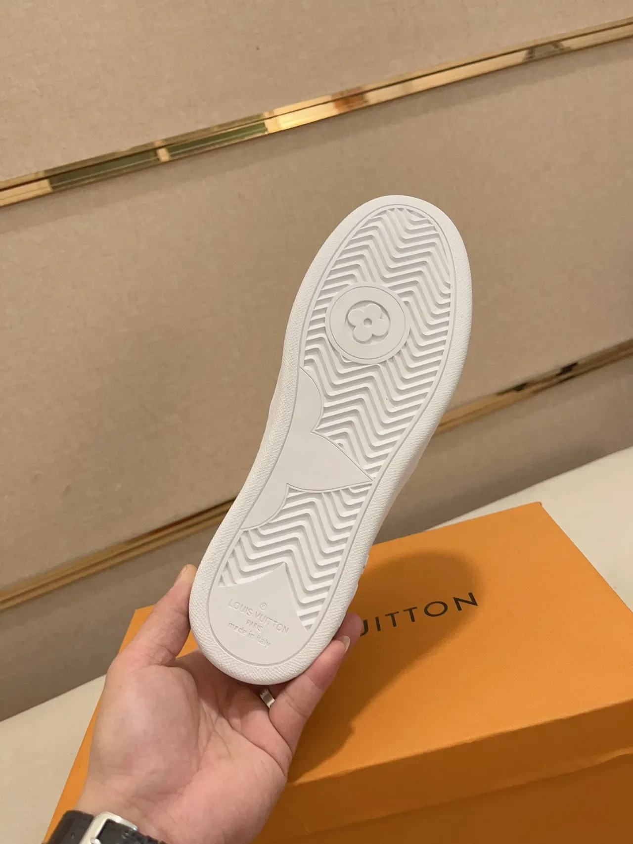 Louis Vuitton Marrom Preto Monogram Tela Couro Painéis Estilo de Vida Tênis 3