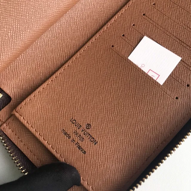 Louis Vuitton Carteira Longa com Zíper Superior Vertical em Lona Monograma Marrom Dourado 8