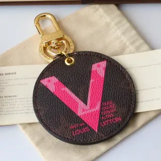 Louis Vuitton Brown Pink Circular Leather Monogram Canvas Handbag