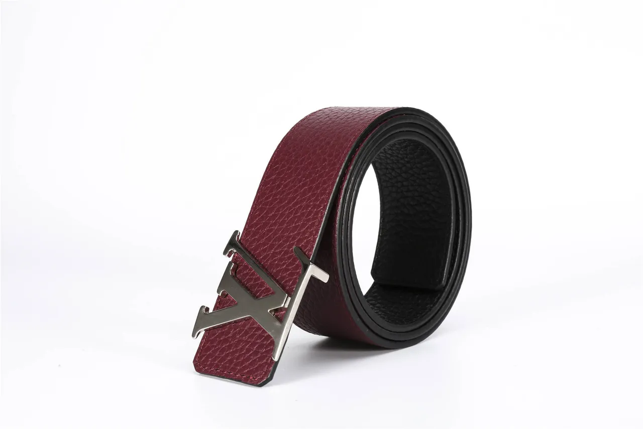 Louis Vuitton Burgundy Silver Pebbled Reversible Leather Belt 5