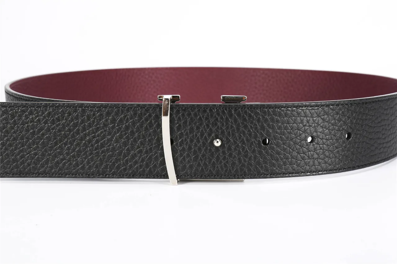 Louis Vuitton Burgundy Silver Pebbled Reversible Leather Belt 7