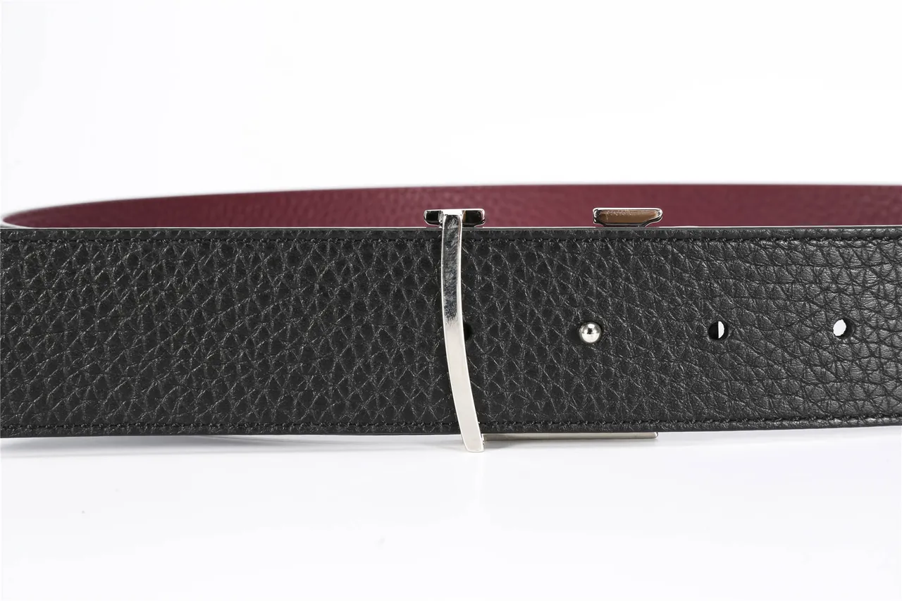 Louis Vuitton Burgundy Silver Pebbled Reversible Leather Belt 8