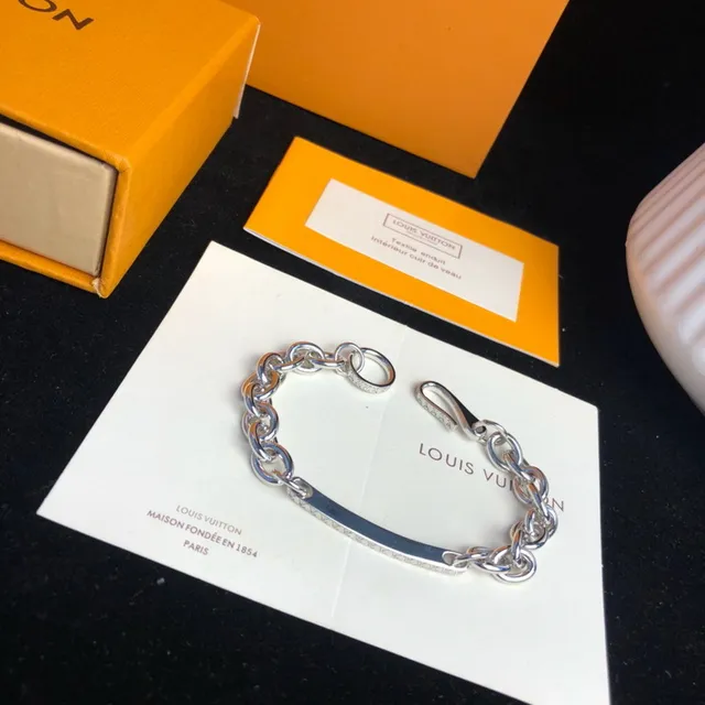 Louis Vuitton Bracelet Chaîne Argent Métal Poli Bracelet 3