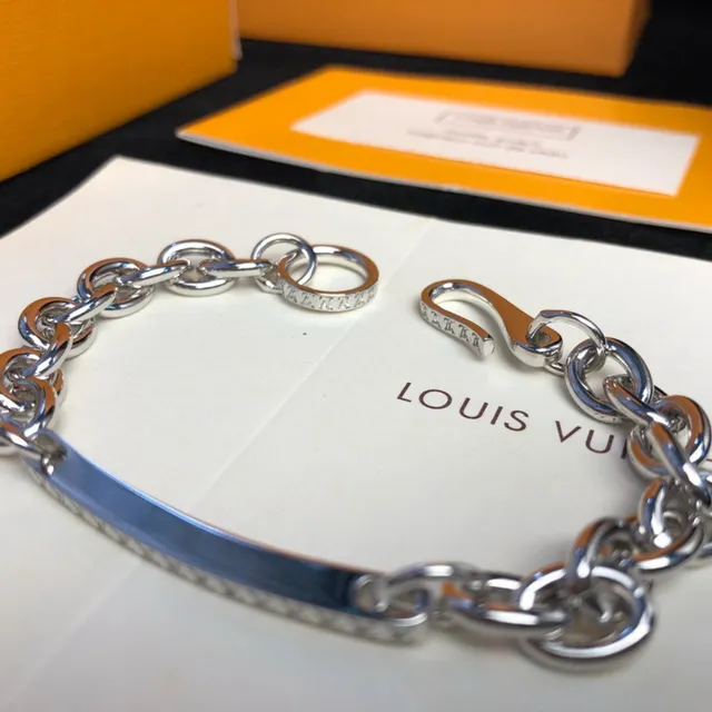 Louis Vuitton Bracelet Chaîne Argent Métal Poli Bracelet 7