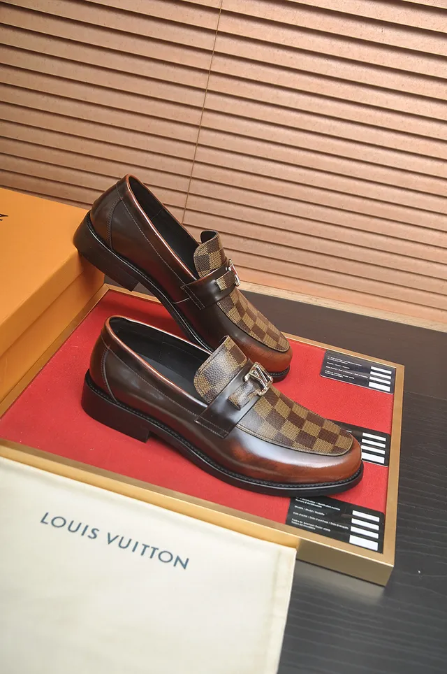 Louis Vuitton Damier Checkered Brown Leather Loafer 4
