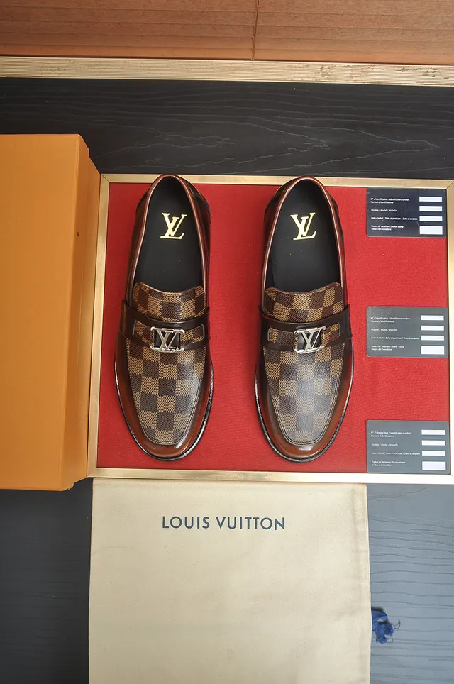 Louis Vuitton Damier Checkered Brown Leather Loafer 5