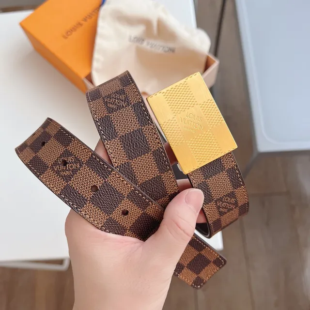 Louis Vuitton Damier Ebène and Black Leather Belt 9
