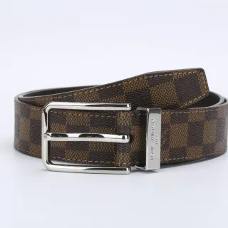 Cinto de couro Louis Vuitton Damier Ebène Monogram