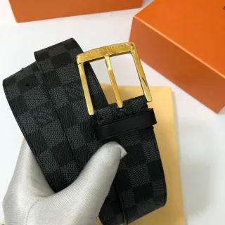 Louis Vuitton Damier Graphite 皮革腰带