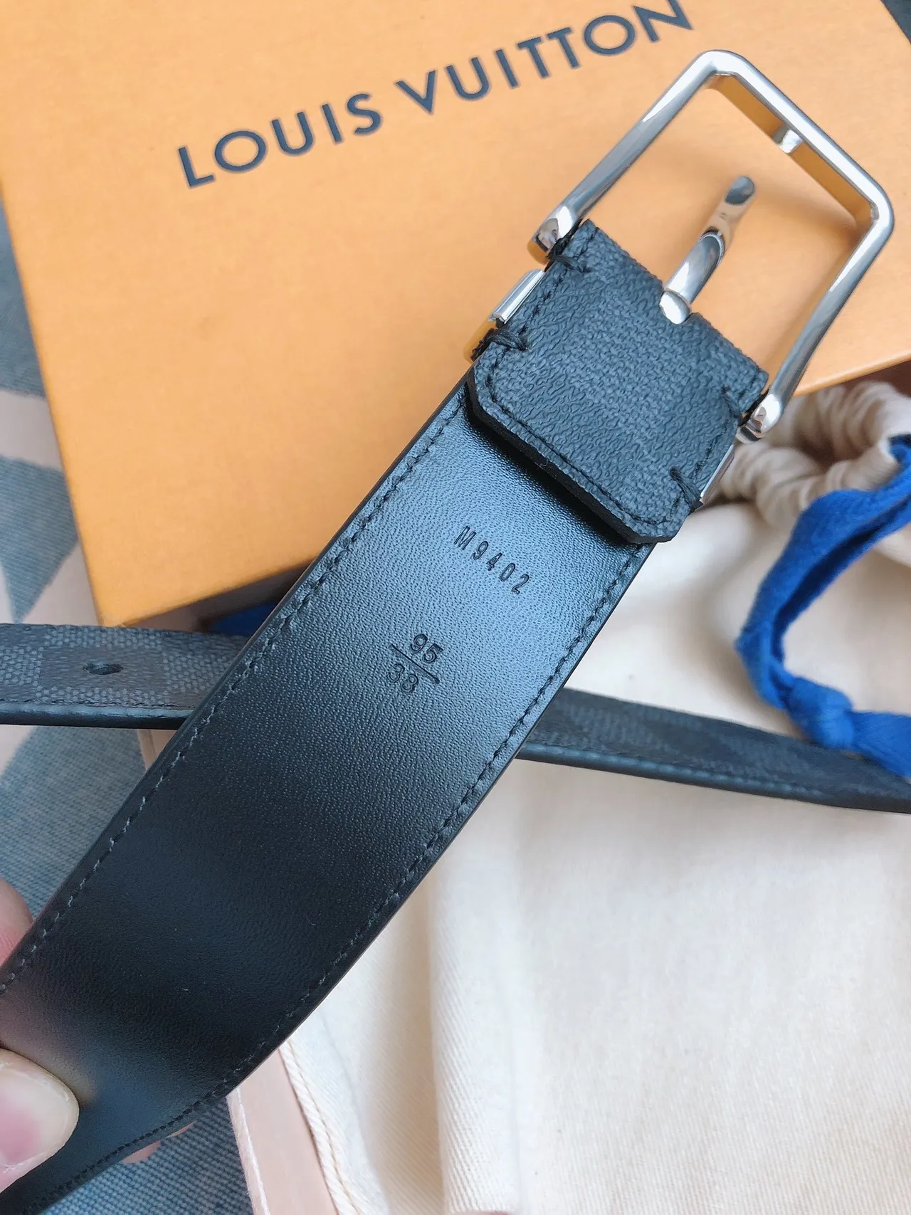 Louis Vuitton Damier Graphite Leather Belt 6