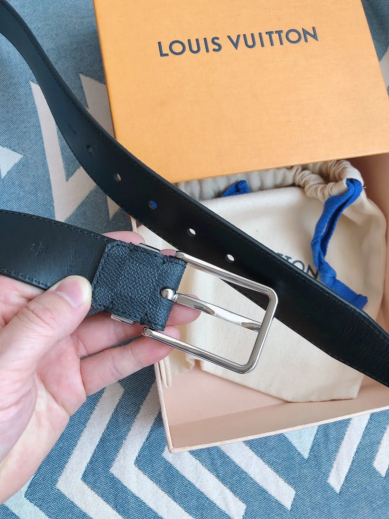 Louis Vuitton Damier Graphite Leather Belt 8