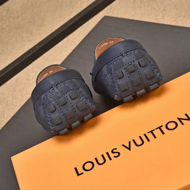 Mocassim Louis Vuitton Damier Graphite Navy Beige Penny Checkered Monogram Canvas 7