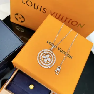 Colar pingente floral pavé Louis Vuitton
