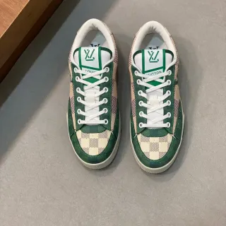 Louis Vuitton Verde Beige Low-Top Checkerboard Panel Lifestyle Sneakers