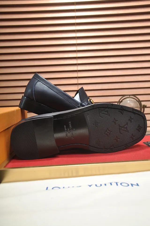 Louis Vuitton Horsebit 1955 Navy Leather Loafers 3