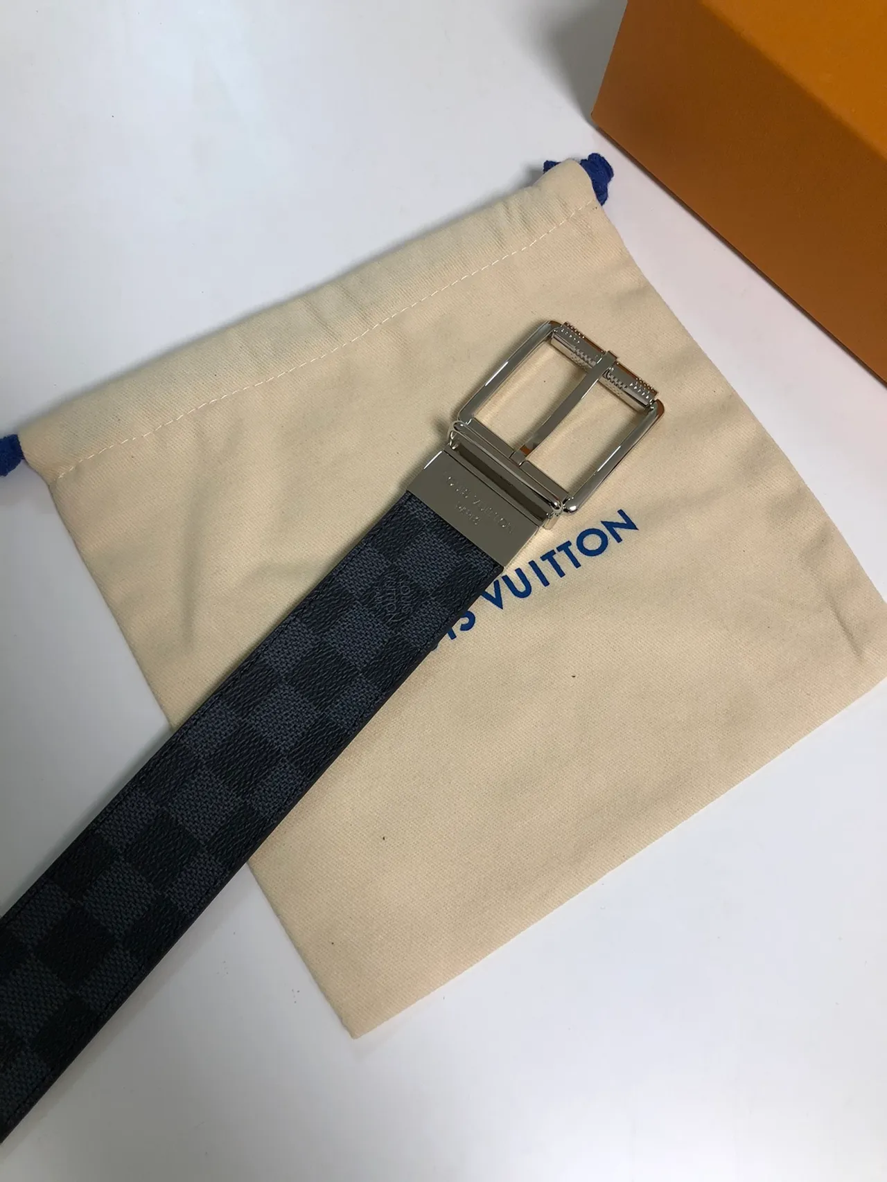 Louis Vuitton Initiales Damier Graphite Reversible Leather Belt 2