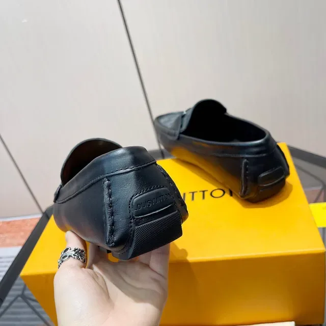 Louis Vuitton Loafer Black Damier Graphite Leather Canvas Loafers 8