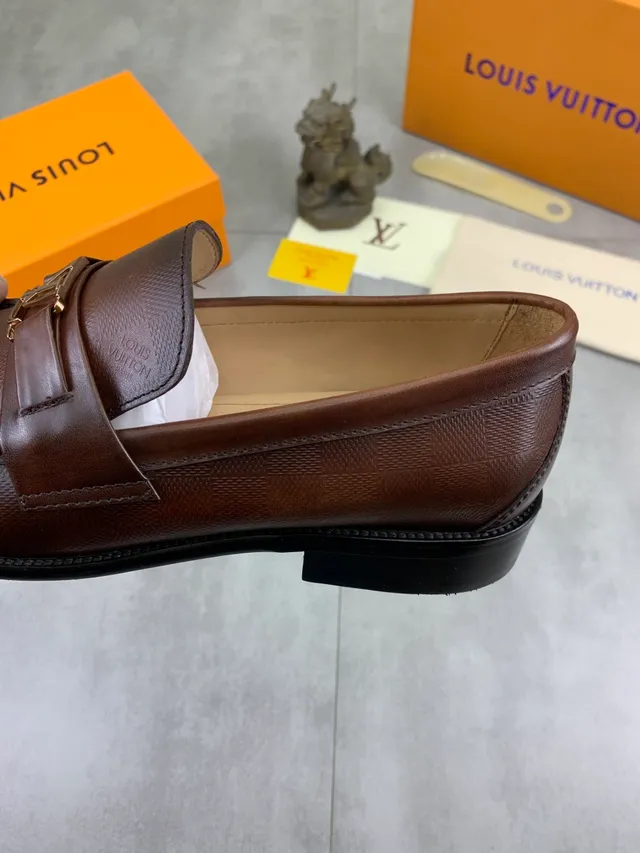 Louis Vuitton Loafer Brown Leather LV Buckle Loafers 3