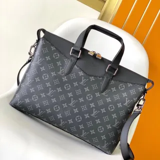 Louis Vuitton Lockit 灰色结构印花帆布手提包