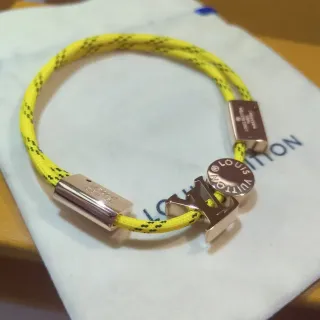 Pulsera Louis Vuitton LV Circle Cordón Trenzado Amarillo