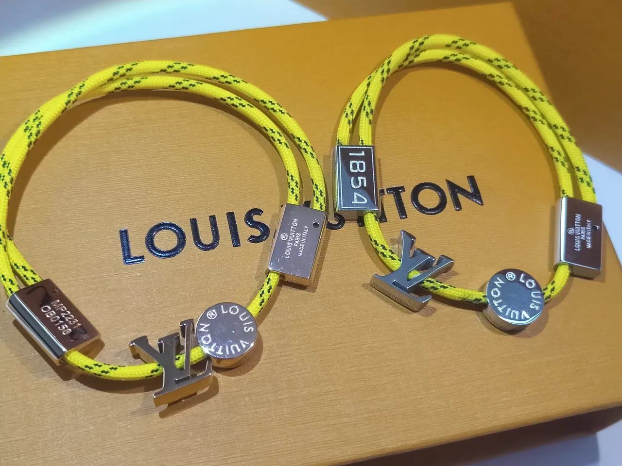 Louis Vuitton LV Circle Yellow Braided Cord Bracelet 6