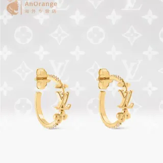 Louis Vuitton LV Brincos de aro com flor em ouro