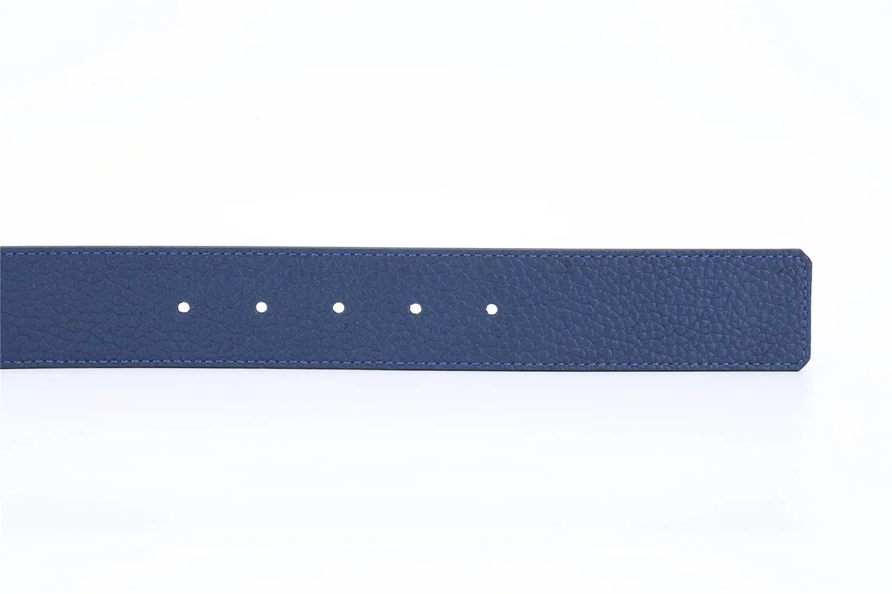 Louis Vuitton LV Initiales Blue Pebbled Leather Belt 8